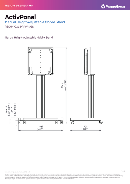 ActivPanel Mobile Stand | Adjustable Height Conen Stand