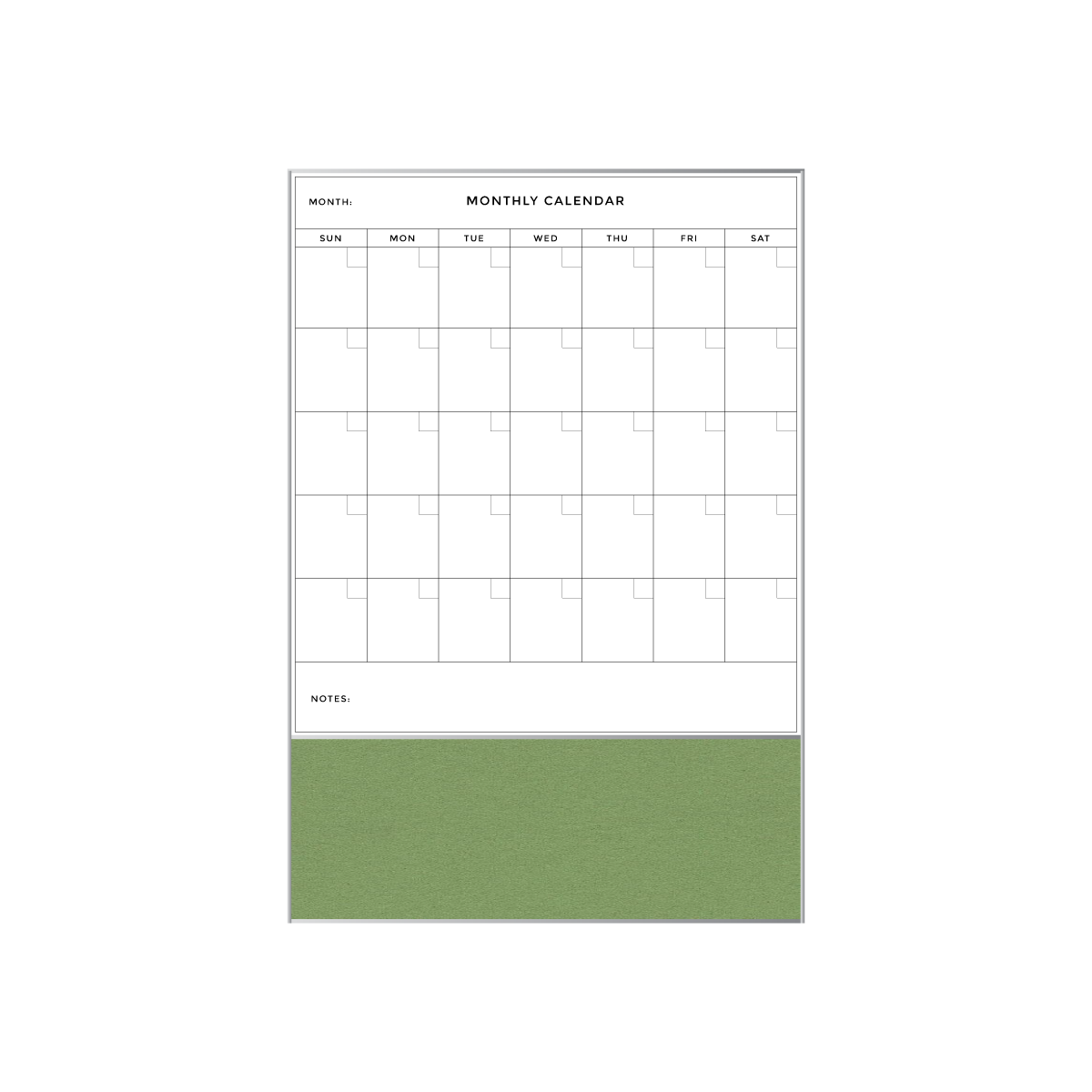 Combination Monthly Calendar | Baby Lettuce FORBO | Satin Aluminum Minimalist Frame Portrait