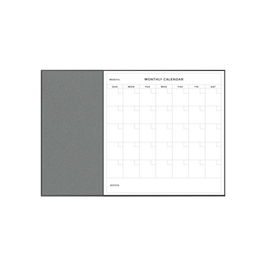 Combination Monthly Calendar | Duck Egg FORBO | Ebony Aluminum Minimalist Frame Landscape