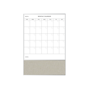 Combination Monthly Calendar | Oyster Shell FORBO | Satin Aluminum Minimalist Frame Portrait