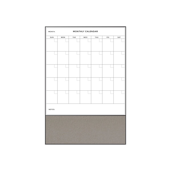 Combination Monthly Calendar | Potato Skin FORBO | Ebony Aluminum Minimalist Frame Portrait