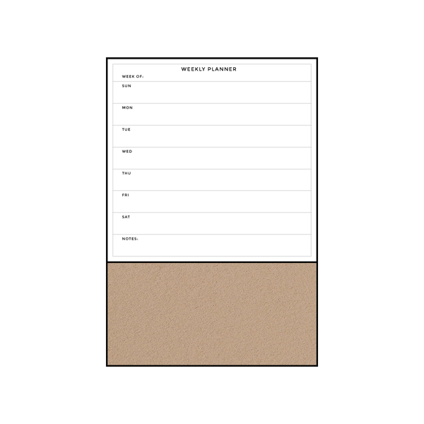Combination Weekly Planner | Blanched Almond FORBO | Ebony Aluminum Minimalist Frame Portrait