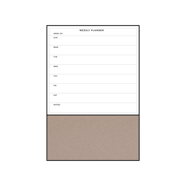 Combination Weekly Planner | Brown Rice FORBO | Ebony Aluminum Minimalist Frame Portrait