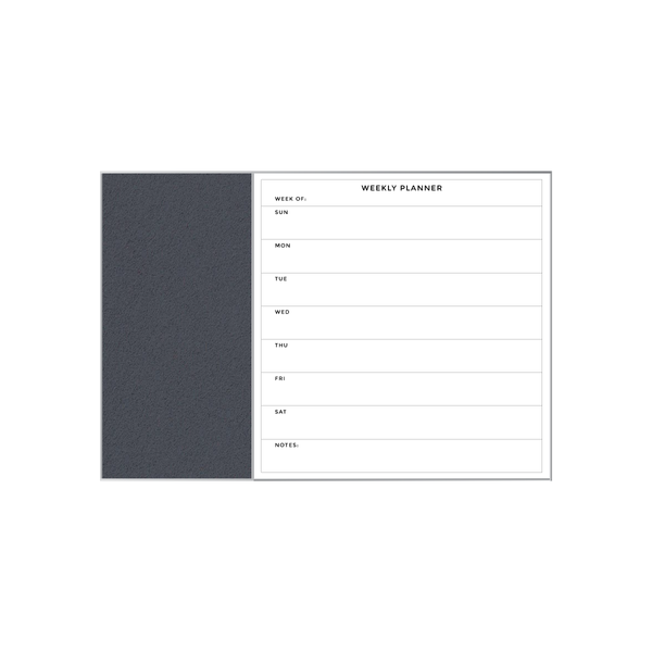 Combination Weekly Planner | Poppy Seed FORBO | Satin Aluminum Minimalist Frame Landscape