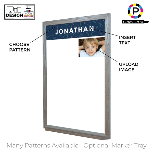 Graphic Bar Barnwood Frame | Custom Printed Portrait Non-Magnetic Whiteboard