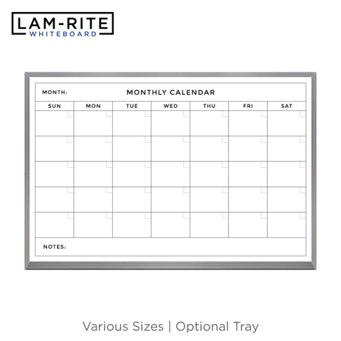 Monthly Calendar | Satin Aluminum Frame Landscape Lam-Rite