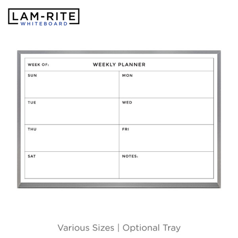 Weekly Planner | Satin Aluminum Frame Landscape Lam-Rite