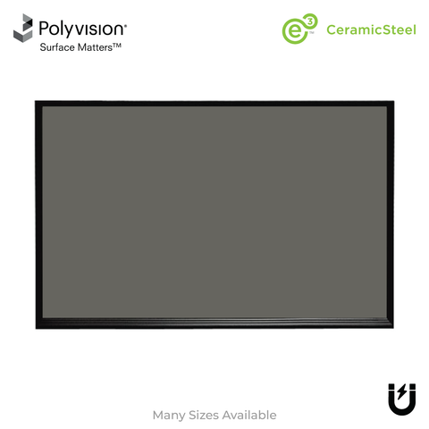 Ebony Aluminum Frame | Landscape Slate Gray Ceramic Steel Chalkboard