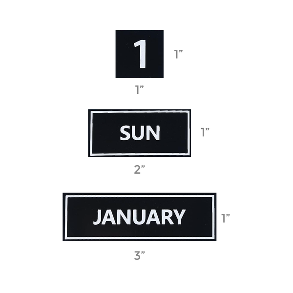 Combination Monthly Calendar | Oyster Shell FORBO | Ebony Aluminum Minimalist Frame Landscape