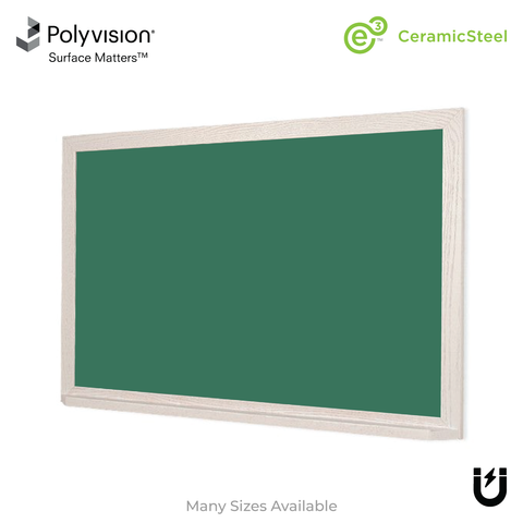 Wood Frame | Ceramic Steel Green Landscape Chalkboard