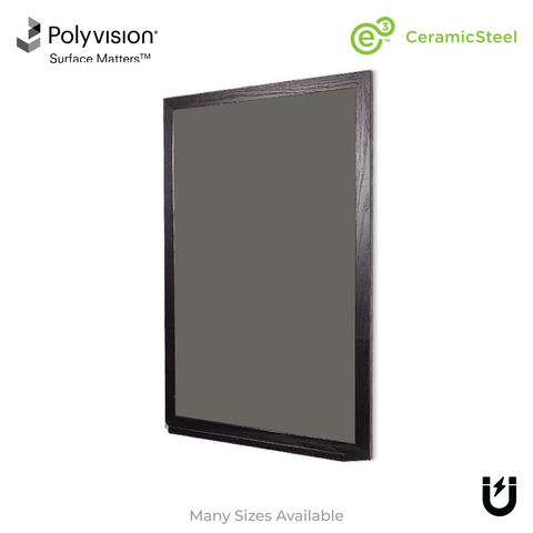 Wood Frame | Ceramic Steel Slate Gray Portrait Chalkboard