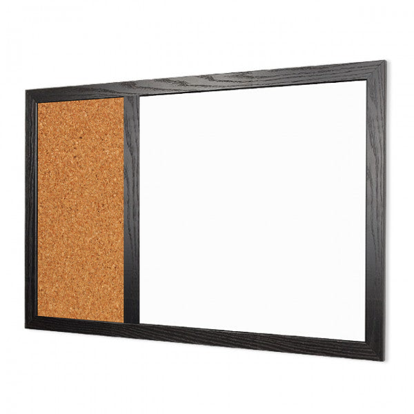 Wood Frame | Landscape Ceramic Steel Whiteboard & Natural Cork 2/3