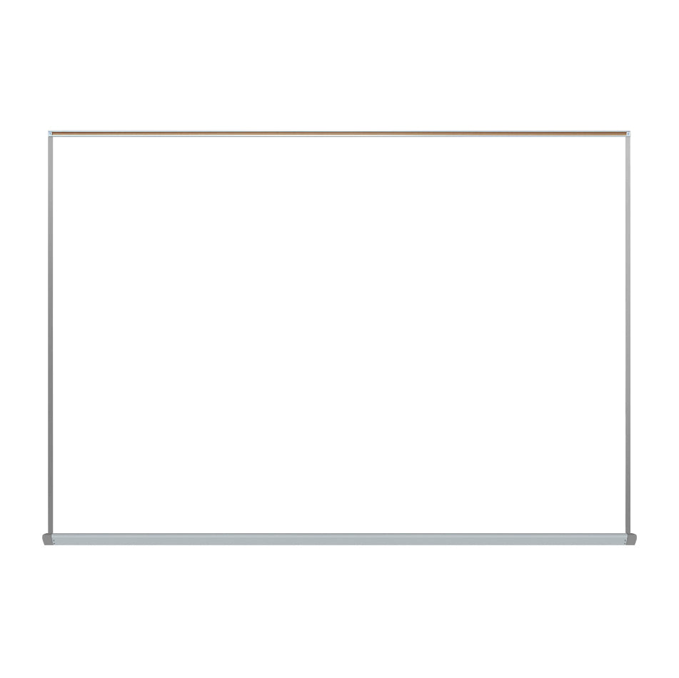 Satin Aluminum Frame | 5' High - Box Tray & Display Rail Whiteboard