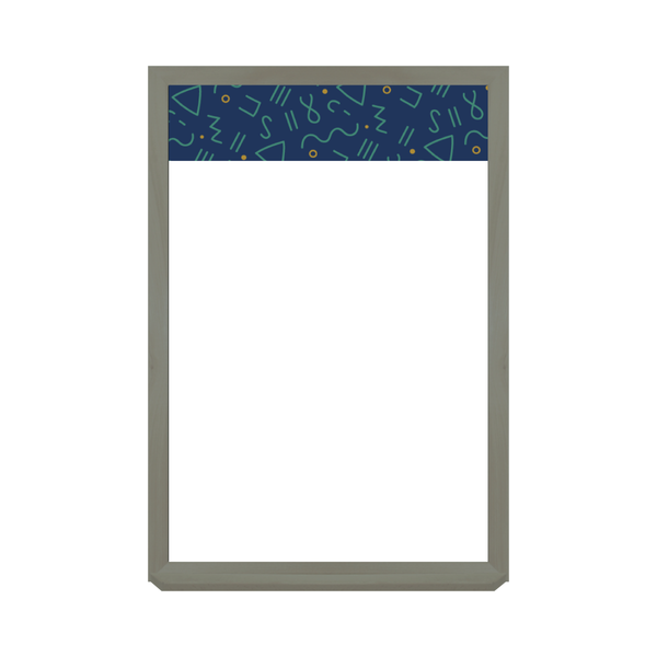 Graphic Bar Barnwood Frame | Custom Printed Portrait Non-Magnetic Whiteboard