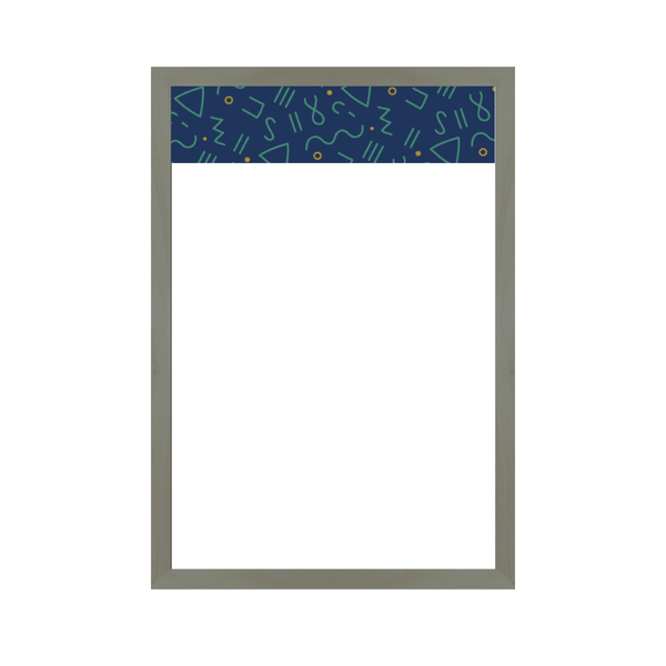 Graphic Bar Barnwood Frame | Custom Printed Portrait Non-Magnetic Whiteboard