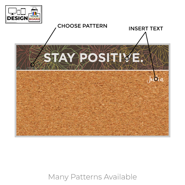 Graphic Bar Satin Aluminum Frame | Custom Printed Landscape Natural Cork Board