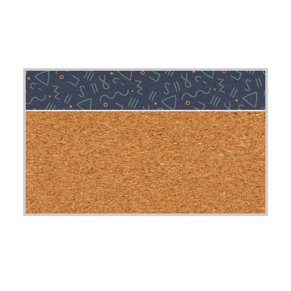 Graphic Bar Satin Aluminum Frame | Custom Printed Landscape Natural Cork Board