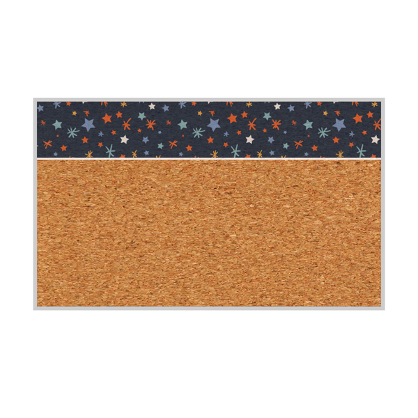 Graphic Bar Satin Aluminum Frame | Custom Printed Landscape Natural Cork Board