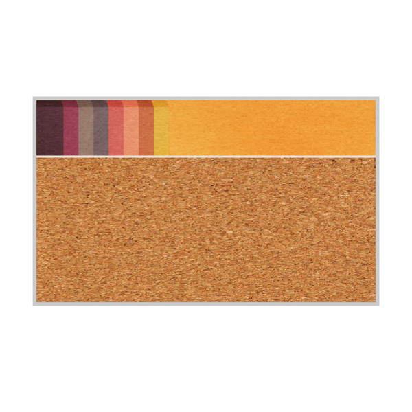 Graphic Bar Satin Aluminum Frame | Custom Printed Landscape Natural Cork Board