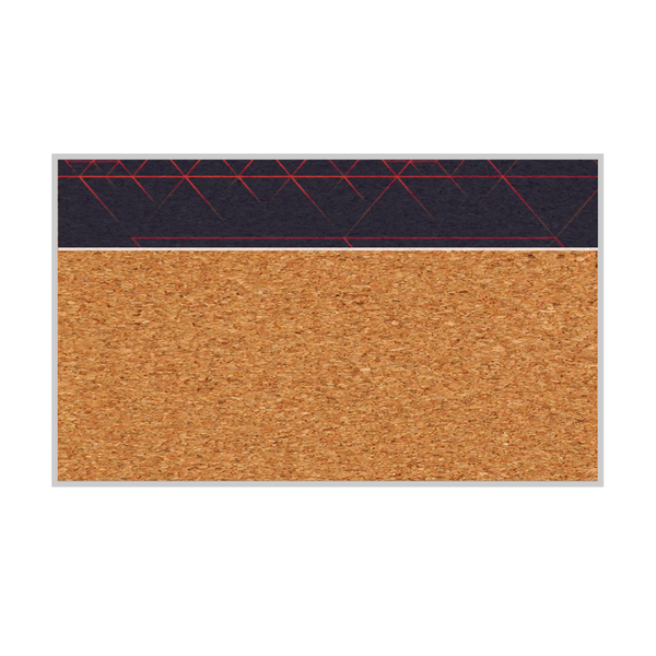 Graphic Bar Satin Aluminum Frame | Custom Printed Landscape Natural Cork Board