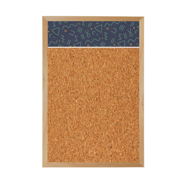 Graphic Bar Wood Frame | Custom Printed Portrait Natural Cork Board