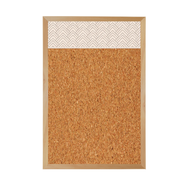 Graphic Bar Wood Frame | Custom Printed Portrait Natural Cork Board