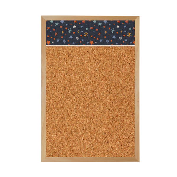 Graphic Bar Wood Frame | Custom Printed Portrait Natural Cork Board