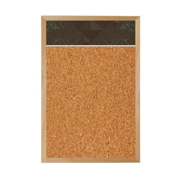 Graphic Bar Wood Frame | Custom Printed Portrait Natural Cork Board