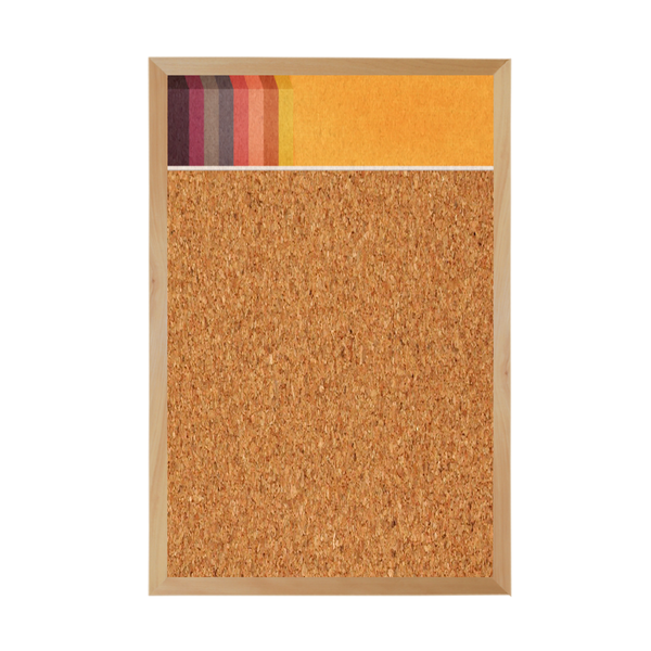 Graphic Bar Wood Frame | Custom Printed Portrait Natural Cork Board