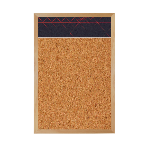 Graphic Bar Wood Frame | Custom Printed Portrait Natural Cork Board
