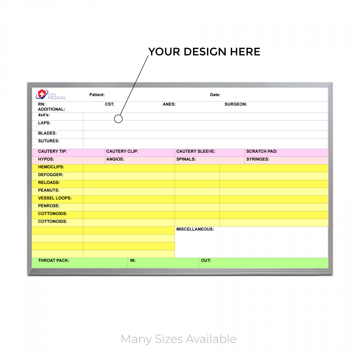 Hospital Board Satin Aluminum Frame Whiteboard New