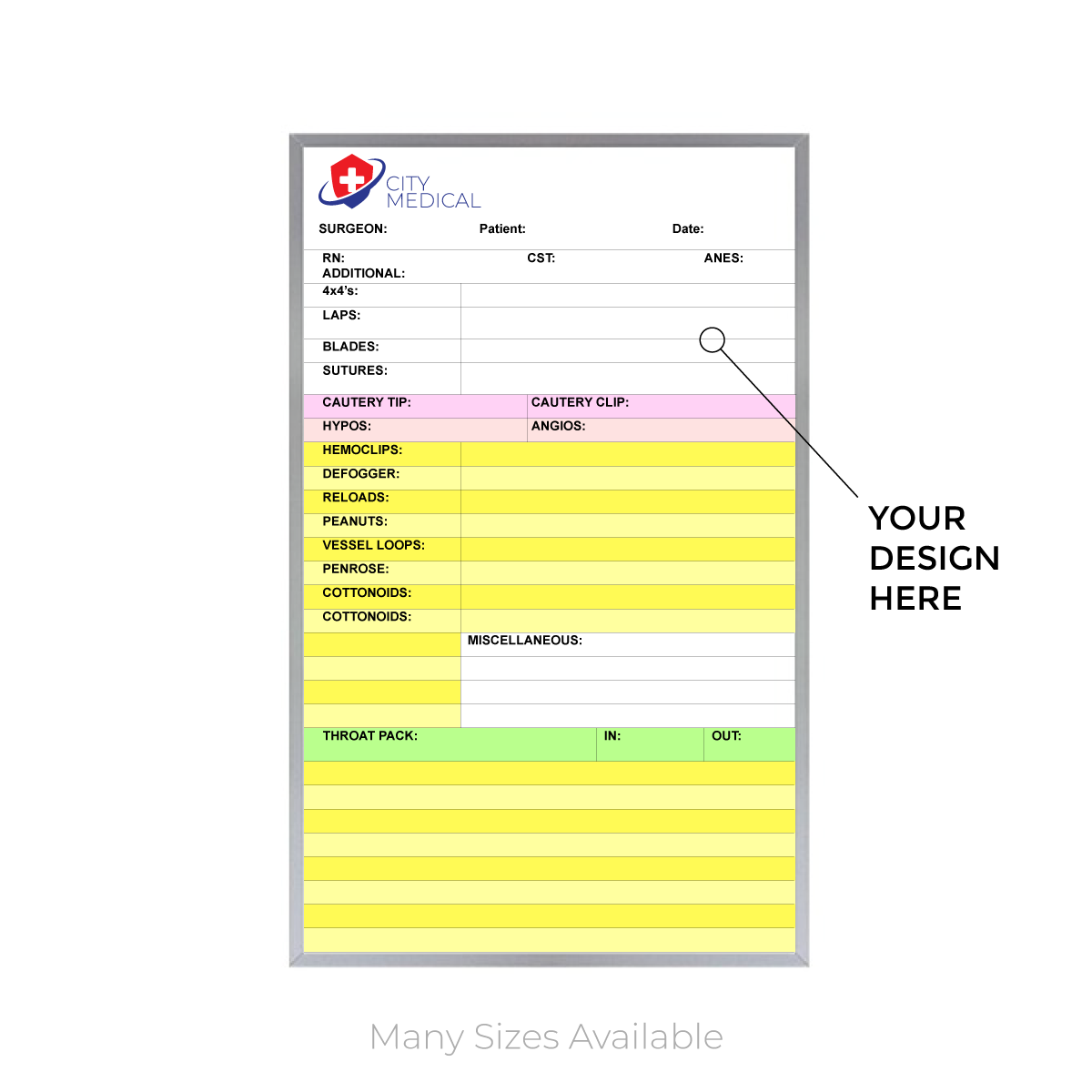 Hospital Board Satin Aluminum Frame Whiteboard New