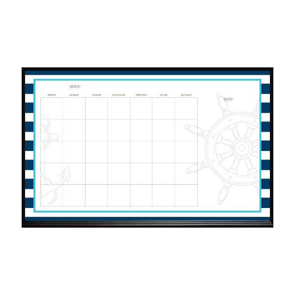 Nautical Monthly Calendar | Ebony Aluminum Frame Landscape