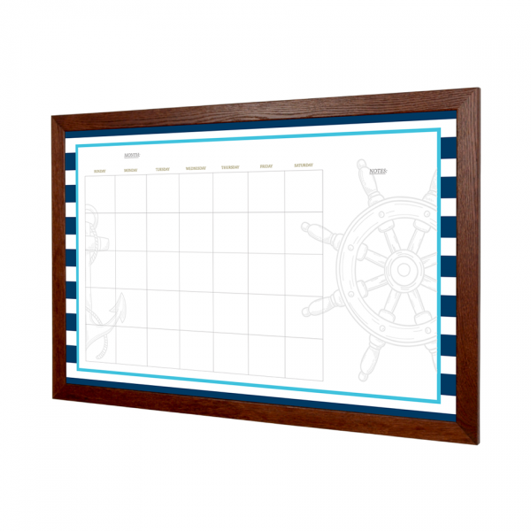 Nautical Monthly Calendar | Wood Frame Landscape