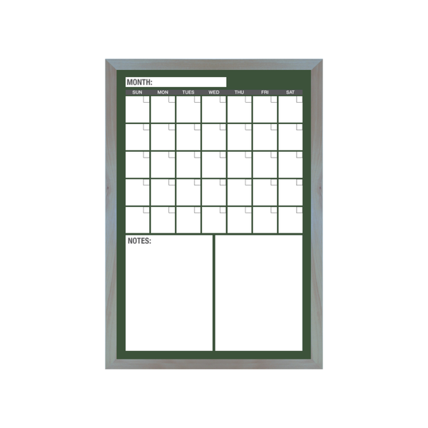 One Month Calendar Barnwood Frame | Custom Printed Portrait Magnetic Whiteboard