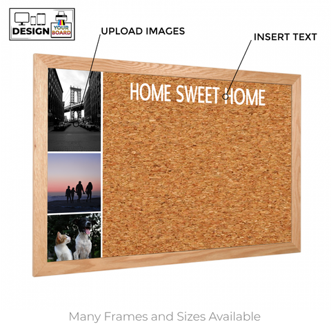 Photo Collage Wood Frame | Custom Printed Landscape Natural Cork Board