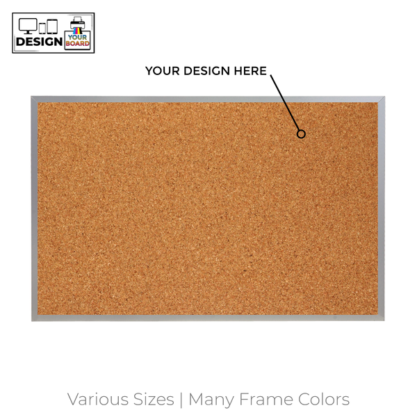 Satin Aluminum Frame | Custom Printed Landscape Natural Cork Board