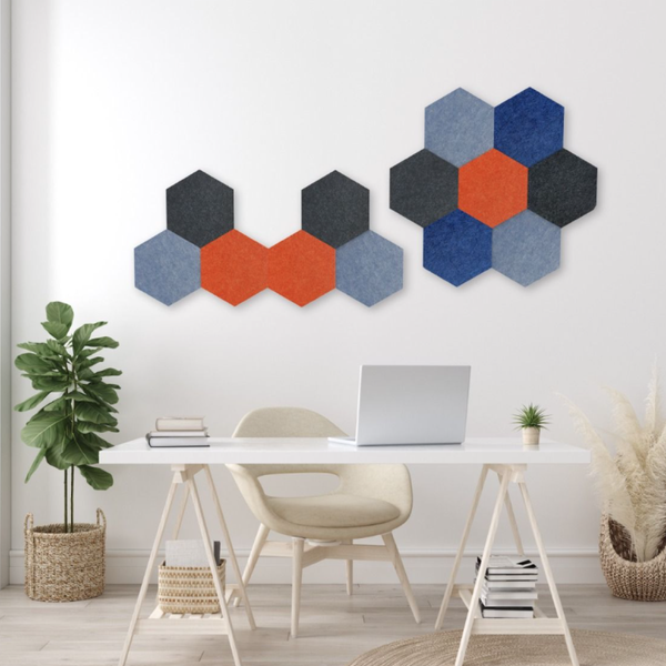 Stick-On Decorative Acoustic Panels | Orange 6-Pack