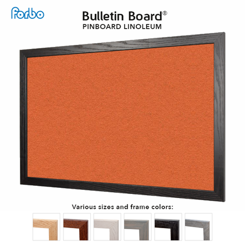 Tangerine Zest | FORBO Bulletin Board with Wood Frame