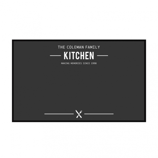 Kitchen Logo Ebony Aluminum Frame | Custom Printed Landscape Magnetic Chalkboard