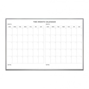 Two Month Calendar | Satin Aluminum Frame Landscape Magnetic