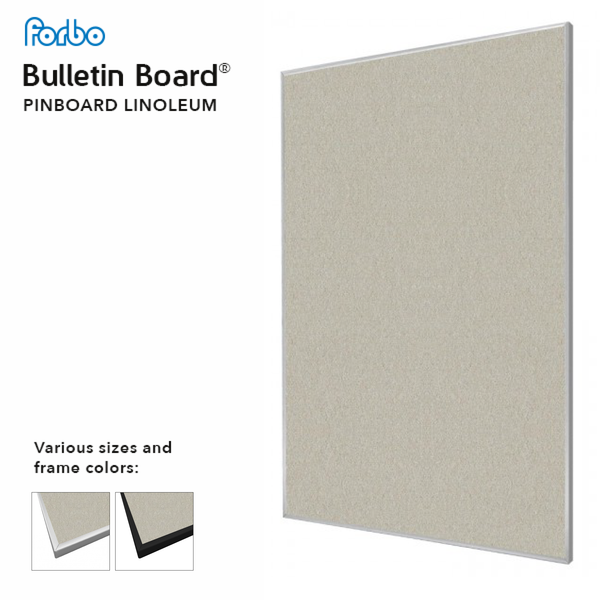 Oyster Shell | Portrait FORBO Bulletin Board with Minimalist Frame