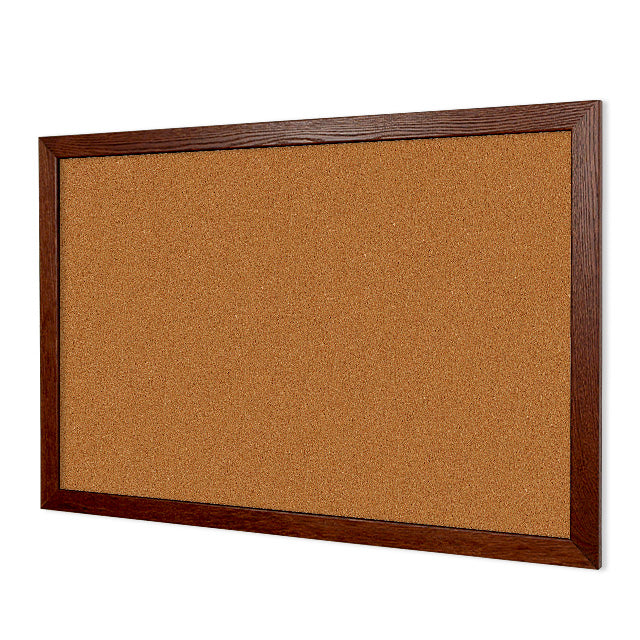 48 x 36 Wood Open Faced Corkboard With Cork Backing Board & Walnut Wood  Stain Frame