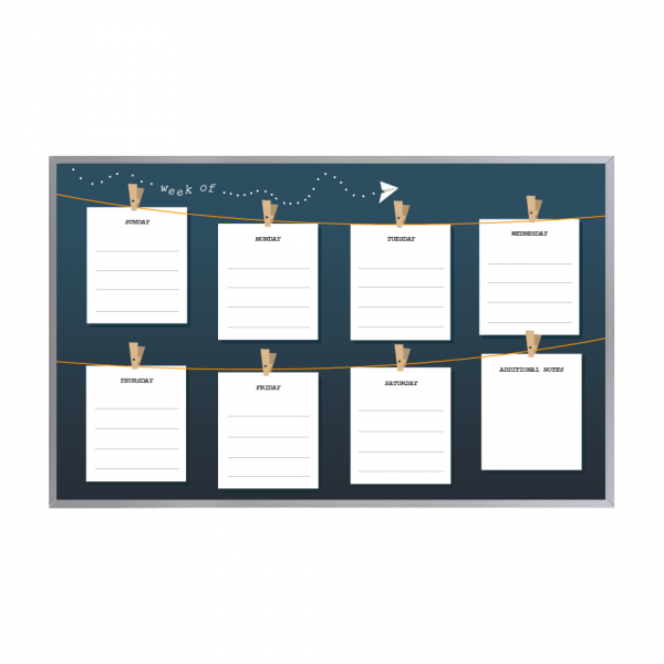 Daily Notes Weekly Planner | Satin Aluminum Frame Landscape