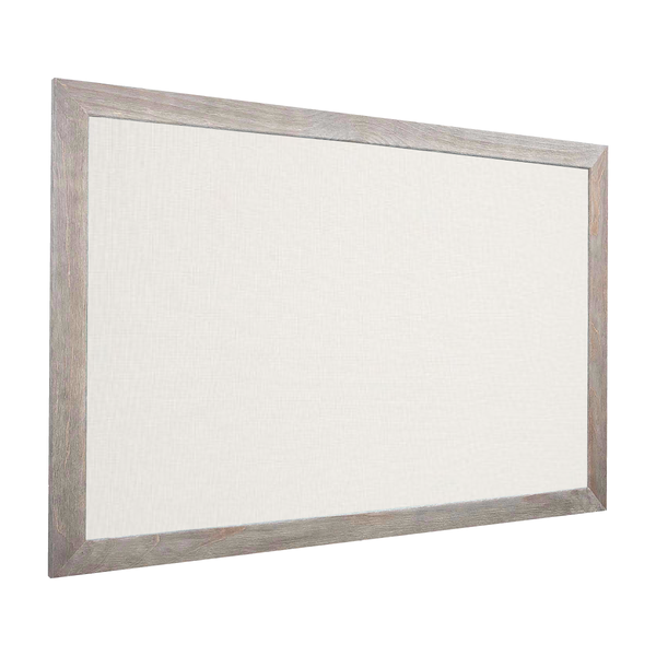 White | Fabric Bulletin Board with Wood Frame