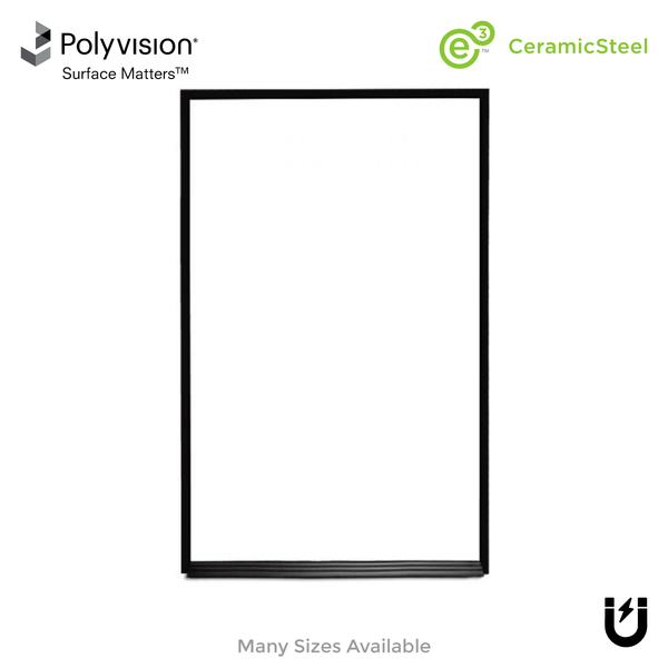 Ebony Aluminum Frame | Portrait Ceramic Steel Whiteboard