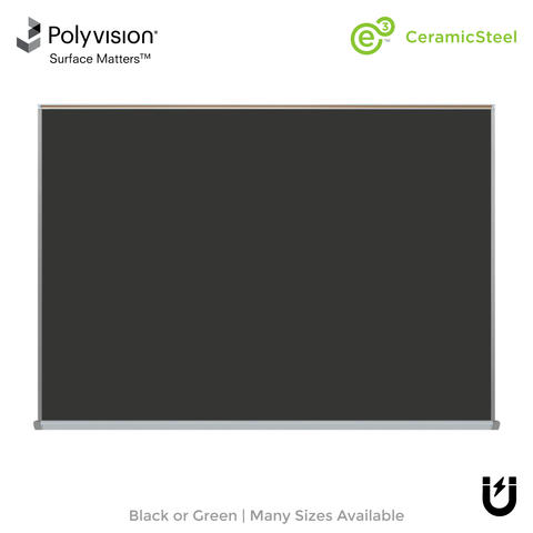 Satin Aluminum Frame | 5' High Box Tray Chalkboard