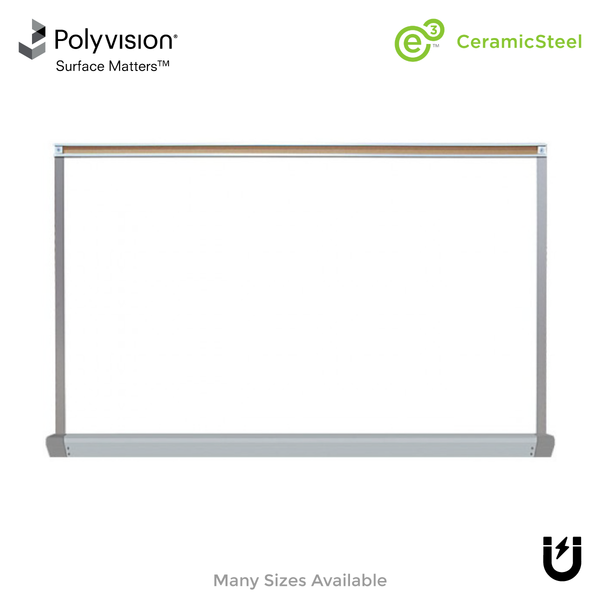 Satin Aluminum Frame | Box Tray & Display Rail Whiteboard