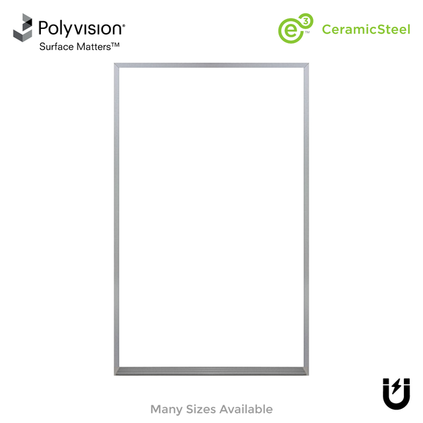Satin Aluminum Frame | Portrait Ceramic Steel Whiteboard