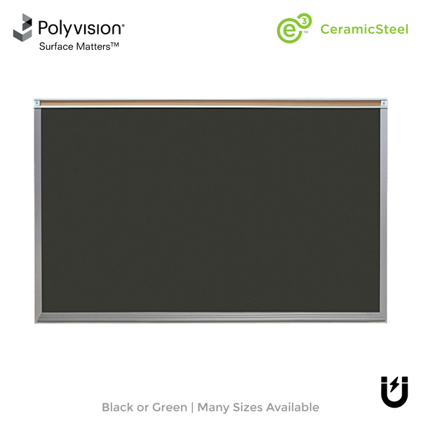Satin Aluminum Frame | Standard Tray & Display Rail Chalkboard